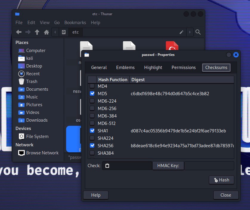 Kali Linux 2023.2新的 GtkHash 扩展