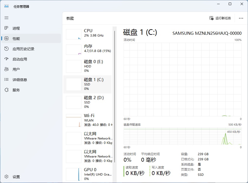 监控 Windows 11 磁盘使用情况