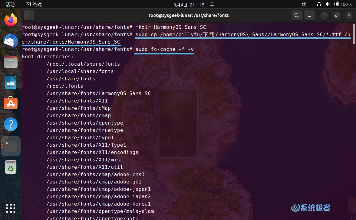 在 Linux 系统全局范围安装字体